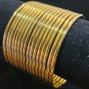 SET 16 GOLDTONE BANGLE STACKING BRACELETS